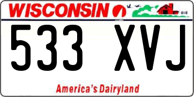 WI license plate 533XVJ