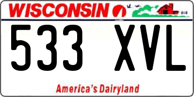 WI license plate 533XVL