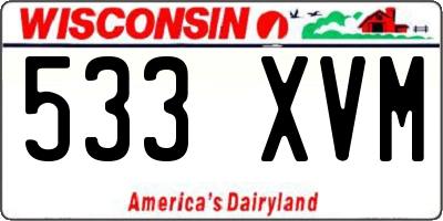 WI license plate 533XVM