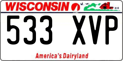 WI license plate 533XVP
