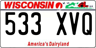 WI license plate 533XVQ