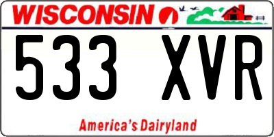 WI license plate 533XVR