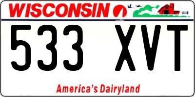 WI license plate 533XVT