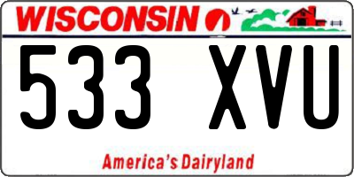 WI license plate 533XVU