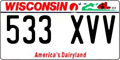 WI license plate 533XVV