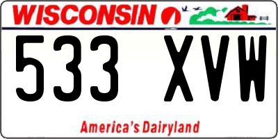 WI license plate 533XVW