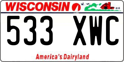 WI license plate 533XWC