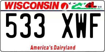 WI license plate 533XWF