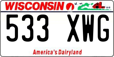 WI license plate 533XWG