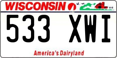 WI license plate 533XWI