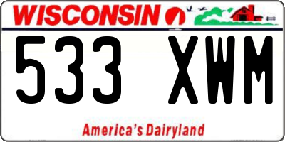 WI license plate 533XWM