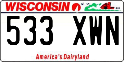 WI license plate 533XWN