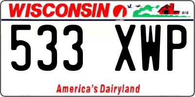 WI license plate 533XWP