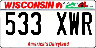 WI license plate 533XWR