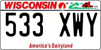 WI license plate 533XWY