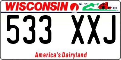 WI license plate 533XXJ
