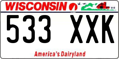 WI license plate 533XXK