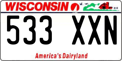 WI license plate 533XXN