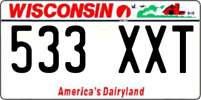 WI license plate 533XXT