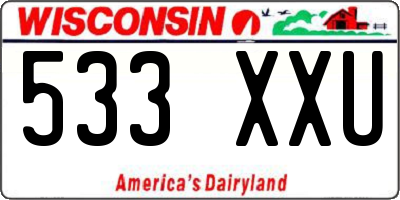 WI license plate 533XXU