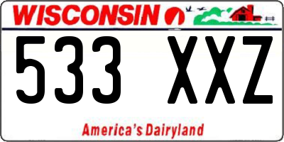 WI license plate 533XXZ