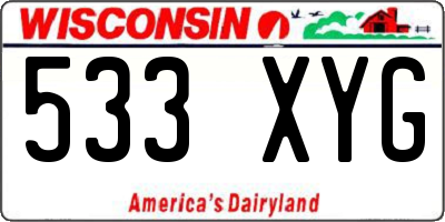 WI license plate 533XYG