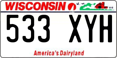 WI license plate 533XYH