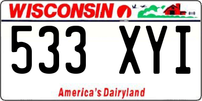 WI license plate 533XYI