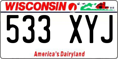 WI license plate 533XYJ