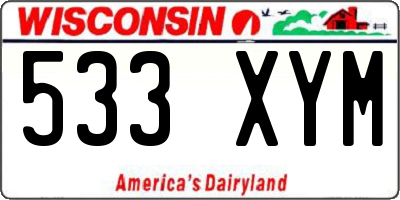 WI license plate 533XYM