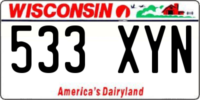 WI license plate 533XYN