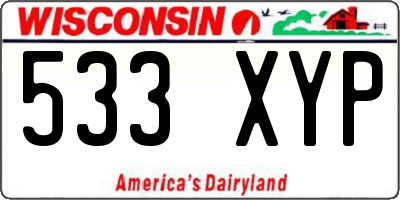 WI license plate 533XYP