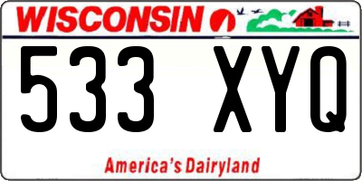 WI license plate 533XYQ