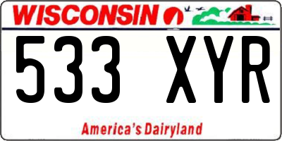 WI license plate 533XYR