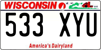 WI license plate 533XYU