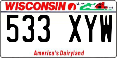 WI license plate 533XYW