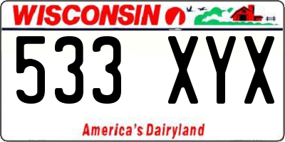 WI license plate 533XYX