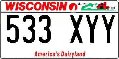 WI license plate 533XYY