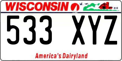 WI license plate 533XYZ