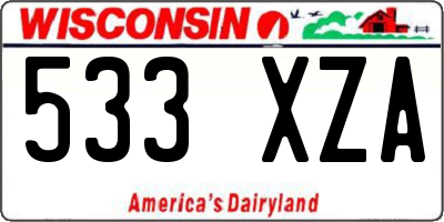 WI license plate 533XZA