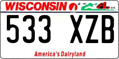 WI license plate 533XZB