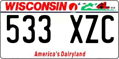 WI license plate 533XZC