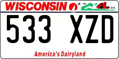WI license plate 533XZD