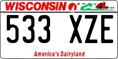 WI license plate 533XZE