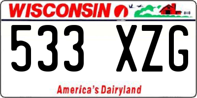 WI license plate 533XZG