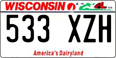 WI license plate 533XZH