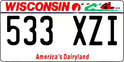 WI license plate 533XZI