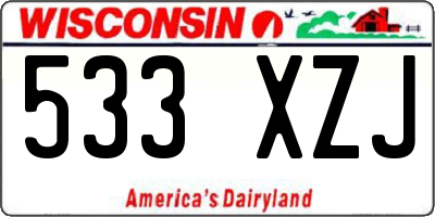 WI license plate 533XZJ