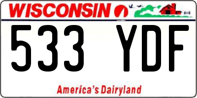WI license plate 533YDF