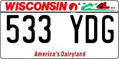 WI license plate 533YDG